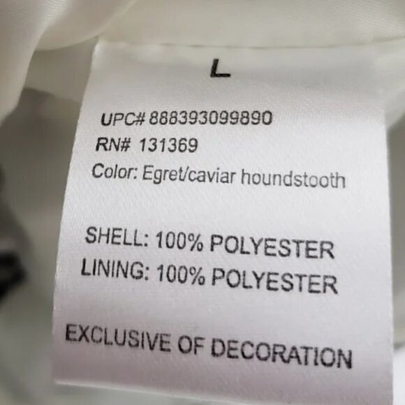 Rampage Maddy Toggle Black and White Houndstooth Women's Coat Sz L - Picture 7 of 8